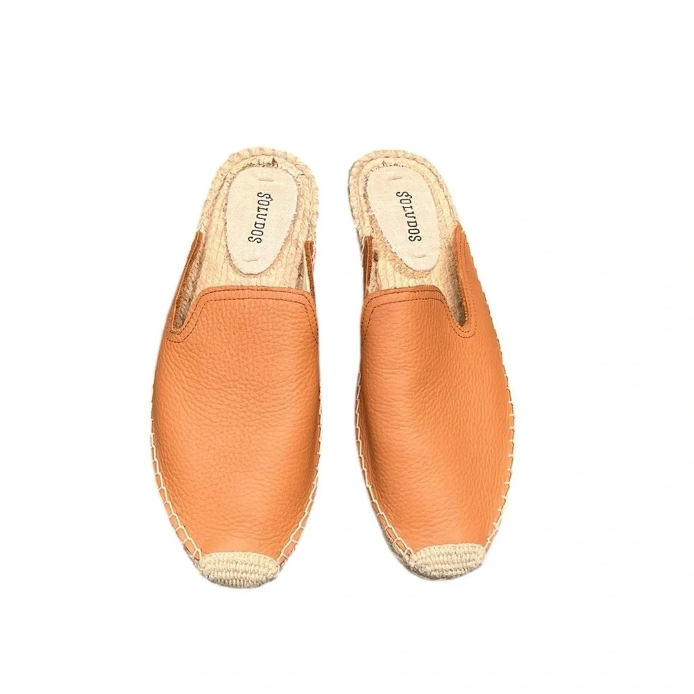Soludos Brown Slip-Ons Leather Shoes Mules Size 9